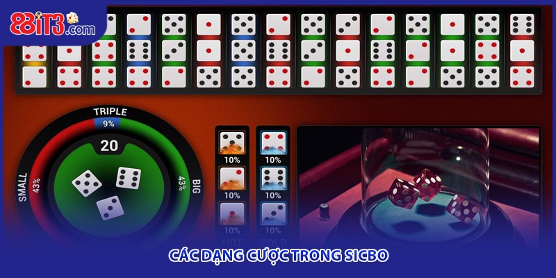 Các dạng cược trong sicbo